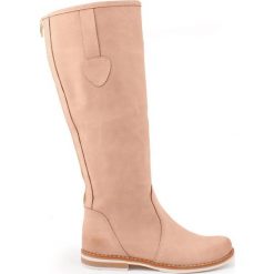 Kozaki - skóra naturalna - model 127 - kolor cappuccino. Szare kozaki damskie Zapato, na co dzień, na lato, z jeansu, klasyczne, z okrągłym noskiem, przed kolano, bez obcasa, na płaskiej podeszwie, na zamek. W wyprzedaży za 366,75 zł.