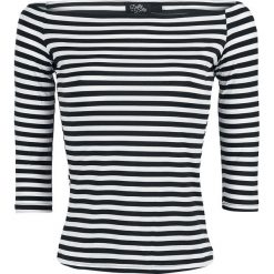 Dolly and Dotty Gloria Off Shoulder Retro Striped Top Longsleeve damski czarny/biały. Czarne topy damskie marki Dolly and Dotty, xl, w paski, z klasycznym kołnierzykiem. Za 99,90 zł.