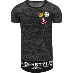 T-shirty męskie z nadrukiem: T-shirt męski z nadrukiem grafitowy (rx1774)