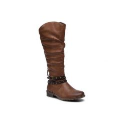 GO SOFT 9717-17804B-21 Camel. Brązowe kozaki damskie GO SOFT, ze skóry ekologicznej, bez obcasa, bez zapięcia. Za 249,99 zł.