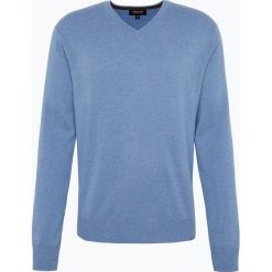 Andrew James - Sweter męski z czystego kaszmiru, niebieski. Niebieskie swetry męskie marki Andrew James, xxl, bez wzorów, z kaszmiru, eleganckie, z dekoltem w serek, bez kaptura. Za 379,95 zł.