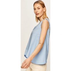 Answear - Bluzka. Niebieskie bluzki damskie ANSWEAR, na co dzień, s, bez wzorów, z elastanu, casualowe, bez kołnierzyka, bez rękawów. W wyprzedaży za 59,90 zł.