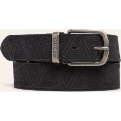 Guess Jeans - Pasek skórzany. Czarne paski męskie Guess Jeans, w paski, z jeansu. W wyprzedaży za 199,90 zł.