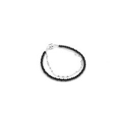 Bransoletka Spinel z Łańcuszkiem srebro. Czarne bransoletki damskie Brazi druse jewelry, z spinelem, srebrne. Za 140,00 zł.