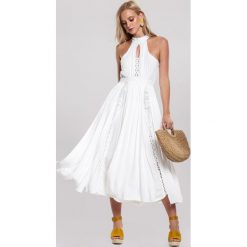 Biała Sukienka Jetty. Białe sukienki damskie other, m, bez wzorów, eleganckie, bez kołnierzyka, bez rękawów, maxi, rozkloszowane. Za 154,99 zł.