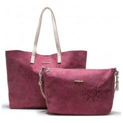 Desigual Torebka Damska Caliope Seattle, Burgundowa. Czerwone torebki klasyczne damskie Desigual, z haftami, z haftem. Za 300,00 zł.