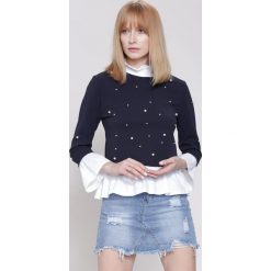 Bluzki damskie: Granatowa Bluzka Spanish Pearl
