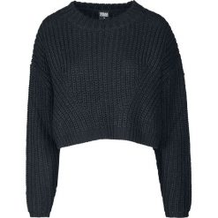 Urban Classics Ladies Wide Oversize Sweater Sweter z dzianiny czarny. Czarne bluzy damskie marki Urban Classics, l, bez wzorów, z dzianiny, z krótkim rękawem, krótkie, bez kaptura. Za 62,90 zł.