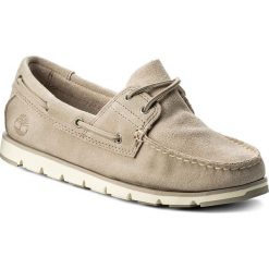 Mokasyny TIMBERLAND - Camden Falls Suede A1P84 B Simp. Brązowe mokasyny damskie Timberland, na co dzień, bez wzorów, ze skóry, bez obcasa, na płaskiej podeszwie, bez zapięcia. W wyprzedaży za 359,00 zł.