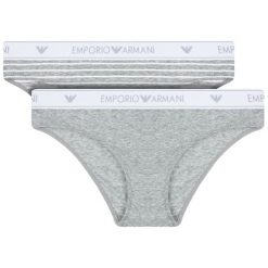 Komplet 2 par fig klasycznych Emporio Armani Underwear 163334 9P219 05548. Szare figi damskie Emporio Armani Underwear, s, bez wzorów, z elastanu. W wyprzedaży za 109,00 zł.