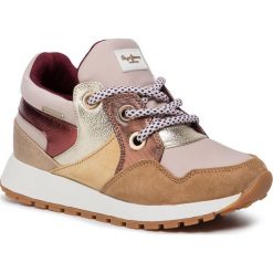 Sneakersy PEPE JEANS - Dean Fashion PLS30883 Face 310. Brązowe półbuty damskie Pepe Jeans, na co dzień, bez wzorów, z jeansu, bez obcasa, na płaskiej podeszwie, bez zapięcia. W wyprzedaży za 259,00 zł.