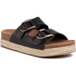 Espadryle XTI - 34287 Negro. Czarne espadryle damskie Xti, z aplikacjami, ze skóry ekologicznej, bez obcasa. Za 209,00 zł.