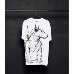 Bulterier t-shirt man. T-shirty męskie Pakamera, m, bez wzorów, z wiskozy, klasyczne, z klasycznym kołnierzykiem. Za 129,00 zł.