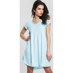 Niebieska Sukienka Ironically. Niebieskie sukienki damskie other, s, bez wzorów, bez kołnierzyka, bez rękawów, mini, rozkloszowane. Za 69,99 zł.