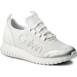 Sneakersy CALVIN KLEIN JEANS - Reika R0666 White/Silver. Białe półbuty damskie Calvin Klein Jeans, z jeansu. W wyprzedaży za 279,00 zł.