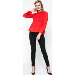 Answear - Bluzka. Czarne bluzki damskie ANSWEAR, s, z wiskozy, z okrągłym kołnierzem. W wyprzedaży za 44,90 zł.
