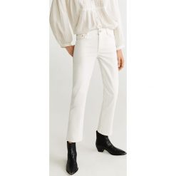 Mango - Jeansy Straight. Białe jeansy damskie Mango, z podwyższonym stanem. Za 139,90 zł.