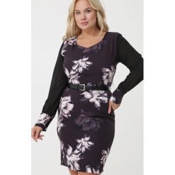 Czarna Sukienka Sandringham. Czarne sukienki damskie Born2be, w kwiaty, eleganckie, z okrągłym kołnierzem, bez rękawów, długie, midi. Za 79,99 zł.