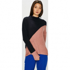 Jacqueline de Yong - Sweter Eva. Niebieskie swetry damskie Jacqueline de Yong, s, z nadrukiem, z elastanu, z krótkim rękawem, krótkie, bez kaptura. W wyprzedaży za 39,90 zł.