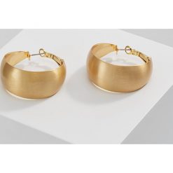 Kolczyki damskie: Rebecca Minkoff WIDE TEXTURED HOOP EARRING Kolczyki goldcoloured