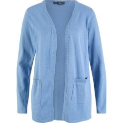 Sweter bez zapięcia oversize, z bawełny z recyclingu bonprix perłowy niebieski. Niebieskie swetry damskie bonprix, bez wzorów, z bawełny, bez rękawów, bez kaptura. Za 37,99 zł.