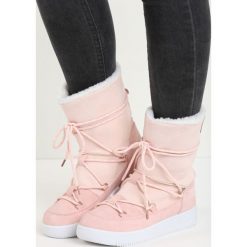 Różowe Śniegowce Moonlight Dance. Czerwone buty zimowe damskie Born2be, z materiału. Za 79,99 zł.