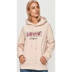 Levi's - Bluza. Różowe bluzy damskie Levi's®, s, z aplikacjami, z bawełny, bez rękawów, z kapturem. Za 319,90 zł.