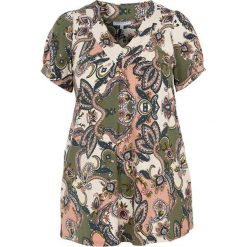 Zhenzi Wzorzysta tunika Gros khaki we wzory female zielony/ze wzorem 42/44 (S). Zielone bluzki damskie Zhenzi, s, bez wzorów, z dżerseju, z dekoltem w serek, z krótkim rękawem. Za 229,00 zł.