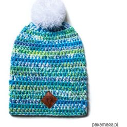 Czapki damskie: czapka dziana KRAFF LIGHT BLUE FUN handmade