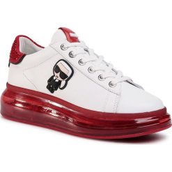 Sneakersy KARL LAGERFELD - KL62630 White Lthr W/Red. Białe półbuty damskie KARL LAGERFELD, ze skóry. Za 849,00 zł.