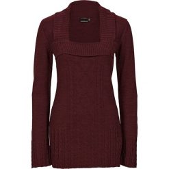 Swetry klasyczne damskie: Sweter dzianinowy bonprix ciemnobrązowy