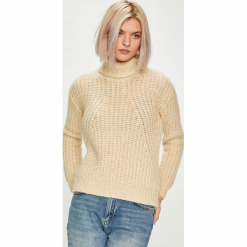 Guess Jeans - Sweter Sveva. Szare swetry damskie marki Guess Jeans, s, z aplikacjami, z bawełny, z krótkim rękawem, krótkie, bez kaptura. W wyprzedaży za 399,90 zł.