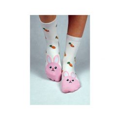 Skarpetki z króliczkiem Bernim. Czerwone skarpetki damskie marki Candysox.pl. Za 30,00 zł.