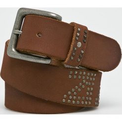 Pepe Jeans - Pasek skórzany Phoenix. Pomarańczowe paski damskie marki Pepe Jeans, w paski, z jeansu. W wyprzedaży za 119,90 zł.