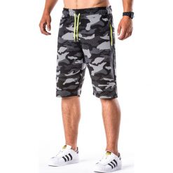 KRÓTKIE SPODENKI MĘSKIE DRESOWE MORO P717 - CZARNE. Czarne spodenki i szorty męskie Ombre Clothing, s, moro, z bawełny, krótkie. Za 39,00 zł.