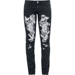 Jeansy damskie: Full Volume by EMP Skull Underlay Skarlett (Slim Fit) Jeansy damskie czarny