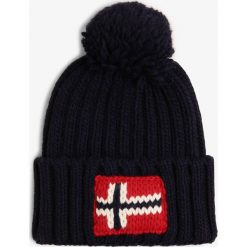 Napapijri - Czapka męska, niebieski. Niebieskie czapki męskie Napapijri, na zimę, bez wzorów, z dzianiny, eleganckie. Za 139,95 zł.