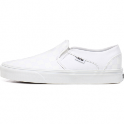 Vans Damskie tenisówki slip-on WM Asher Checkerboard 41 białe. Białe trampki i tenisówki damskie Vans, bez wzorów, bez zapięcia. W wyprzedaży za 179,00 zł.