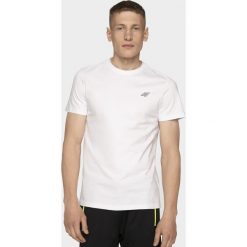 T-shirt męski TSM300A - biały. Białe t-shirty męskie 4f, m, bez wzorów, z bawełny, bez kołnierzyka. Za 39,99 zł.