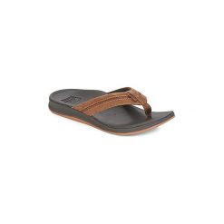 Japonki Reef LEATHER ORTHO SPRING. Pomarańczowe klapki męskie marki Reef, bez wzorów. Za 289,00 zł.