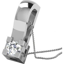 Srebrny naszyjnik z diamentem - dł. 43 cm. Szare naszyjniki damskie marki Diamant Vendôme, z diamentem, srebrne. W wyprzedaży za 214,95 zł.
