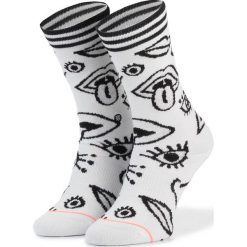 Skarpety Wysokie Damskie STANCE - Eye Opener Crew W525C18EYE White. Białe skarpetki damskie Stance, bez wzorów, z elastanu. Za 49,00 zł.