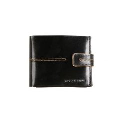 Portfele męskie: Skórzany portfel w kolorze czarnym – (S)12,5 x (W)9 cm