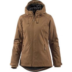 Kurtka w kolorze brązowym. Pomarańczowe płaszcze damskie Street Wear, xs, bez wzorów, ze skóry, bez kaptura. W wyprzedaży za 236,95 zł.
