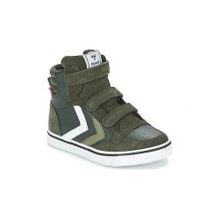 Buty Dziecko Hummel STADIL LEATHER JR. Zielone trampki dziewczęce Hummel, bez wzorów, bez zapięcia. Za 247,20 zł.