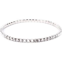 Bransoletki damskie: Posrebrzana bransoletka z kryształkami Swarovski