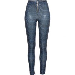 Legginsy z zamkiem bonprix ciemnoniebieski we wzór skóry węża. Niebieskie legginsy damskie bonprix, z nadrukiem, ze skóry. Za 27,99 zł.