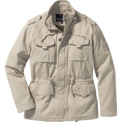 Kurtka bojówka Regular Fit bonprix piaskowy. Brązowe płaszcze męskie bonprix, m, bez wzorów, bez kaptura. Za 124,99 zł.