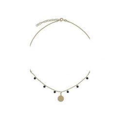 Srebrny pozłacany naszyjnik choker z kołem i czarnymi cyrkoniami. Żółte naszyjniki damskie Atdiament, z cyrkonią, srebrne. Za 109,00 zł.