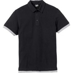 Shirt polo bonprix czarny. Czarne koszulki męskie bonprix, s, bez wzorów, bez rękawów. Za 44,99 zł.